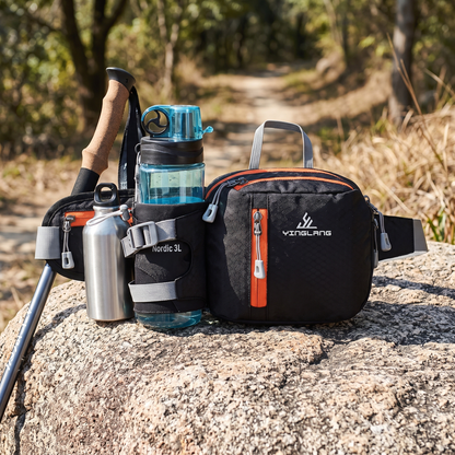Lightweight Water-Resistant Hiking Waist Bag with Bottle Holder