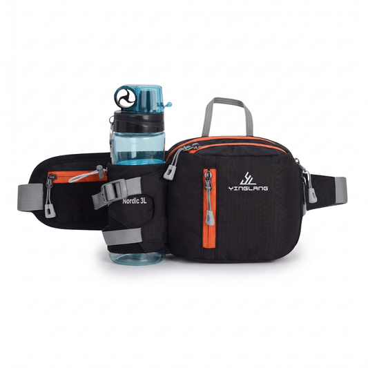 Lightweight Water-Resistant Hiking Waist Bag with Bottle Holder