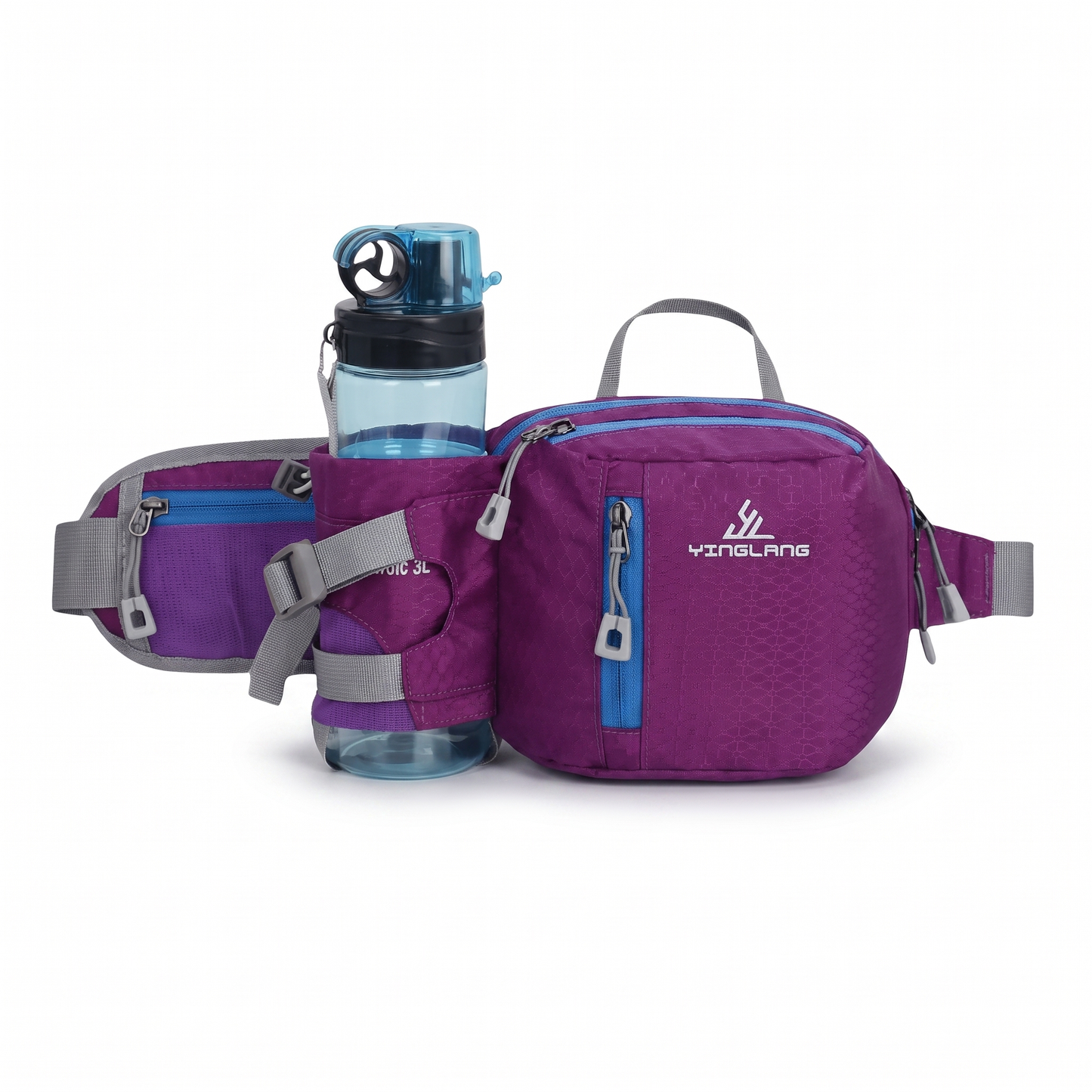 Lightweight Water-Resistant Hiking Waist Bag with Bottle Holder