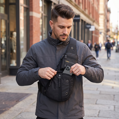 Weather-Resistant Shoulder Bag With Secure Compartments