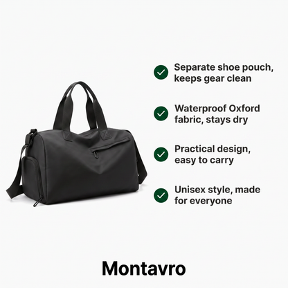 Sports Bag with Shoe Compartment - Unisex Waterproof Bag