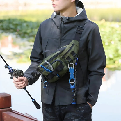 Sac Banane Outdoor Déperlant à Poches Multiples pour Randonnée, Pêche et Vélo