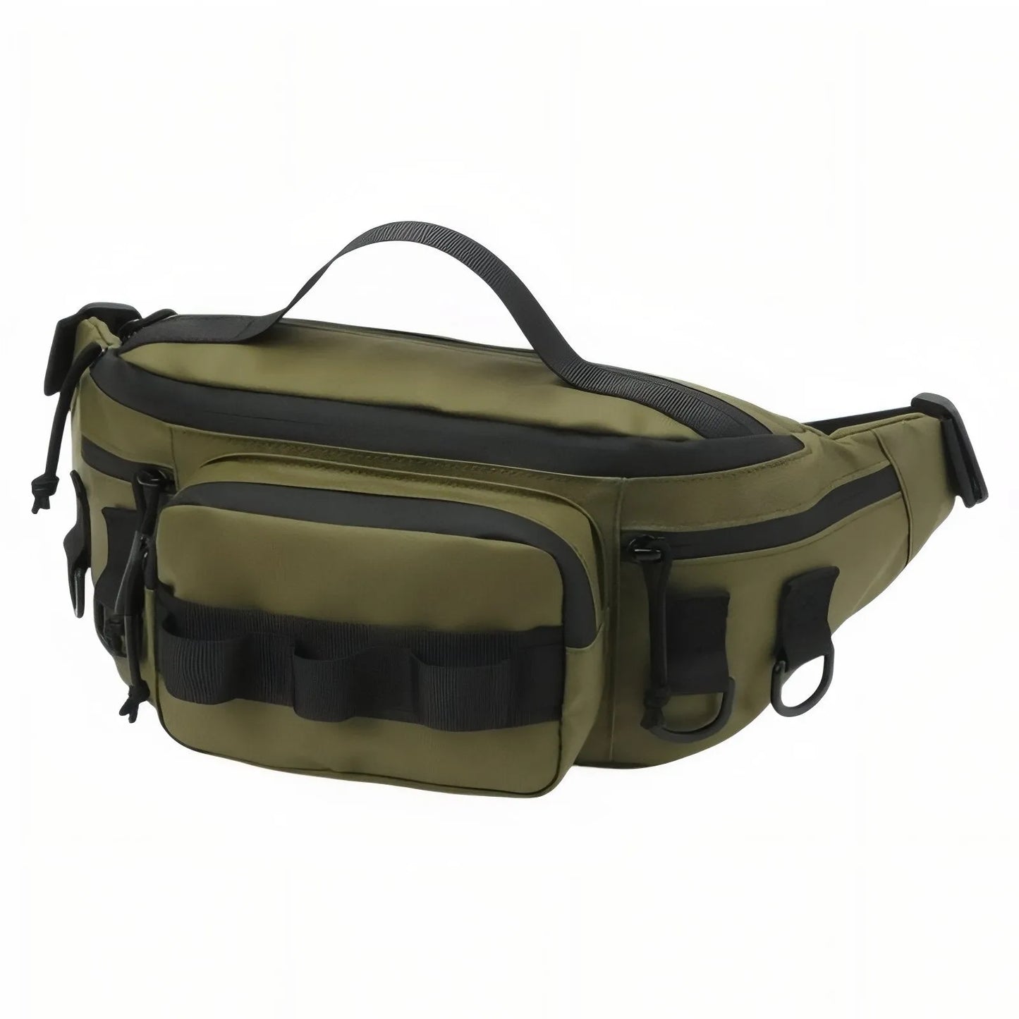 Sac Banane Outdoor Déperlant à Poches Multiples pour Randonnée, Pêche et Vélo