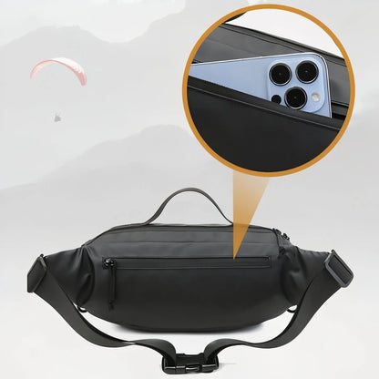 Sac Banane Outdoor Déperlant à Poches Multiples pour Randonnée, Pêche et Vélo