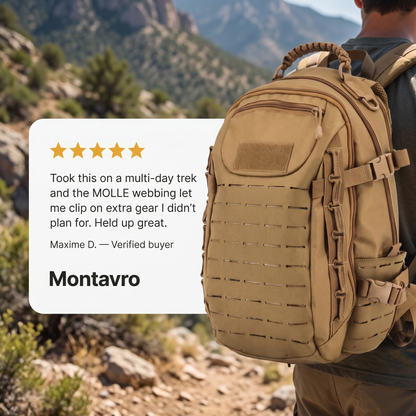 Tactical Backpack 35L in 500D Cordura Nylon, MOLLE System and 15-inch Laptop Compartment