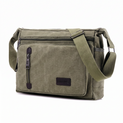 Durable Canvas Shoulder Bag, Large Capacity with Adjustable Shoulder Strap, Unisex Style