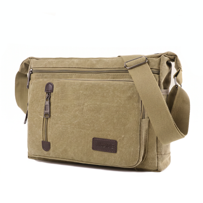 Durable Canvas Shoulder Bag, Large Capacity with Adjustable Shoulder Strap, Unisex Style