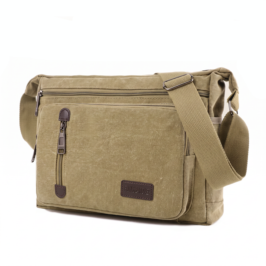 Durable Canvas Shoulder Bag, Large Capacity with Adjustable Shoulder Strap, Unisex Style