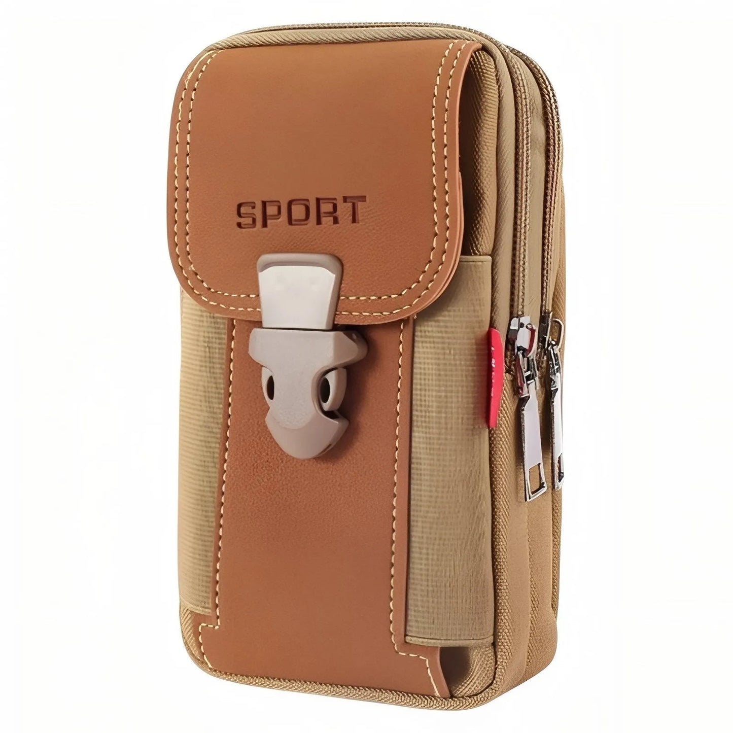 Pochette Ceinture Outdoor Compacte à Poches Zippées pour Randonnée et Voyage