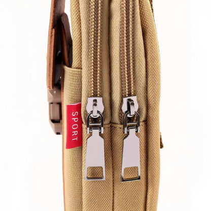 Pochette Ceinture Outdoor Compacte à Poches Zippées pour Randonnée et Voyage