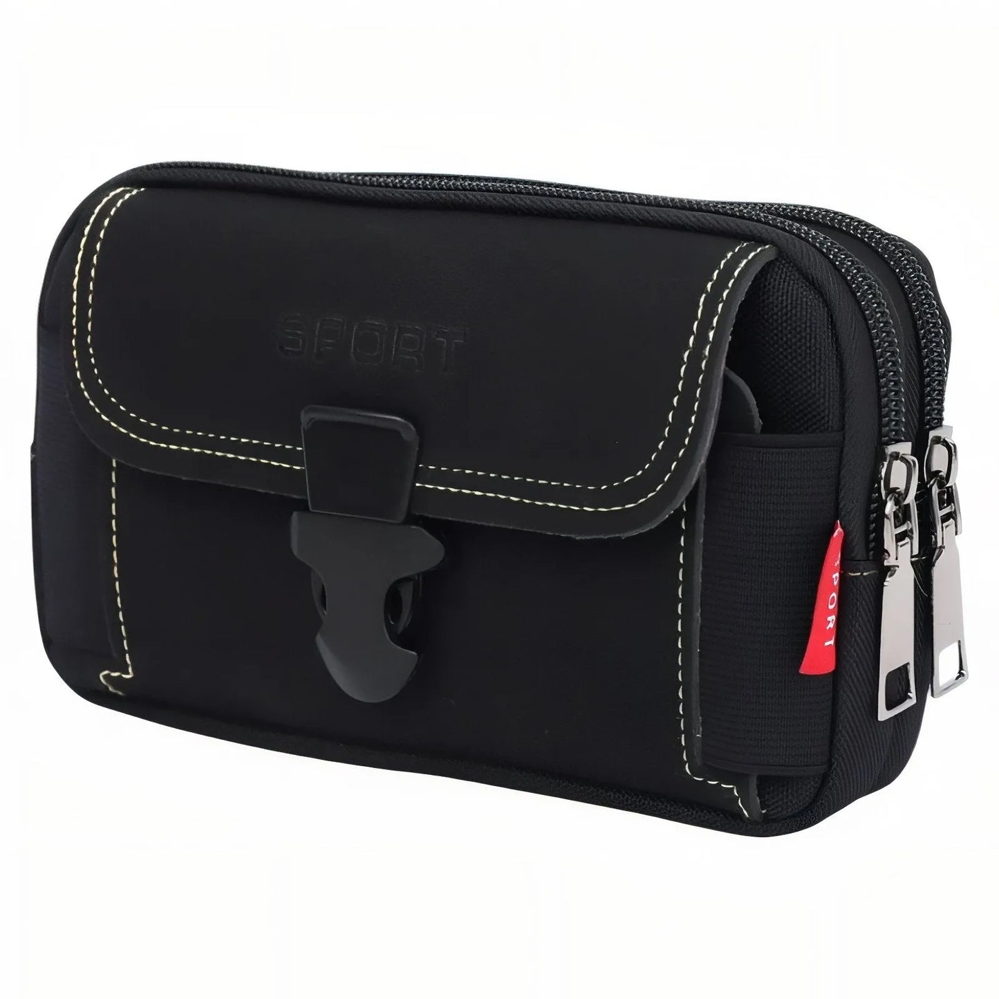 Pochette Ceinture Outdoor Compacte à Poches Zippées pour Randonnée et Voyage