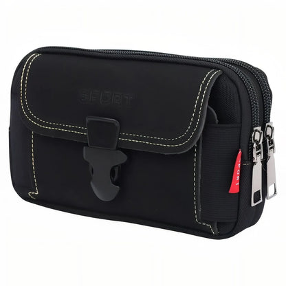 Pochette Ceinture Outdoor Compacte à Poches Zippées pour Randonnée et Voyage