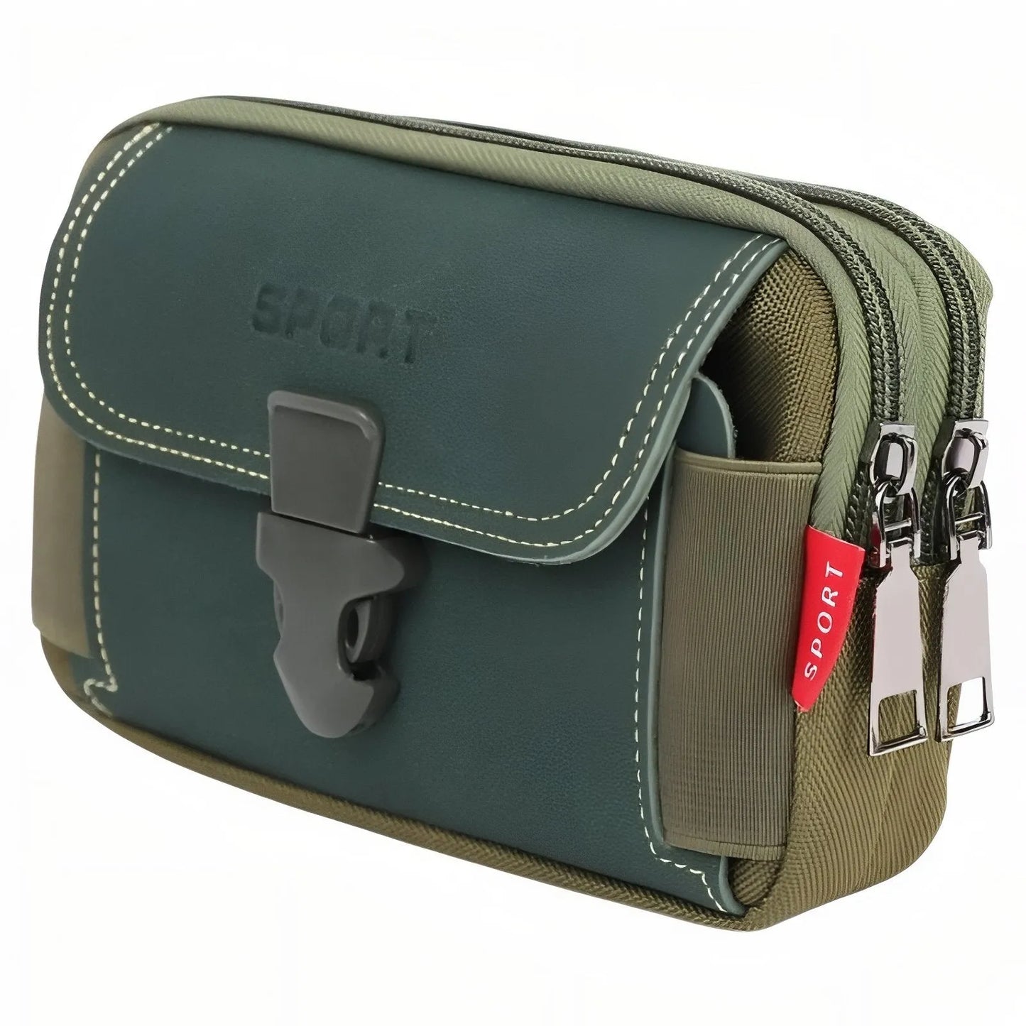 Pochette Ceinture Outdoor Compacte à Poches Zippées pour Randonnée et Voyage