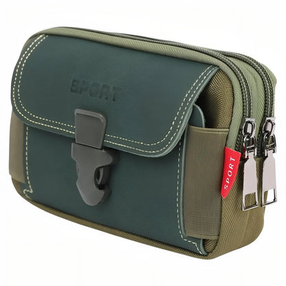 Pochette Ceinture Outdoor Compacte à Poches Zippées pour Randonnée et Voyage