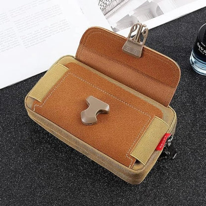 Pochette Ceinture Outdoor Compacte à Poches Zippées pour Randonnée et Voyage