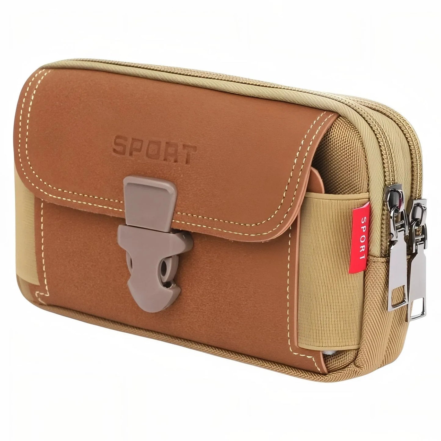 Pochette Ceinture Outdoor Compacte à Poches Zippées pour Randonnée et Voyage