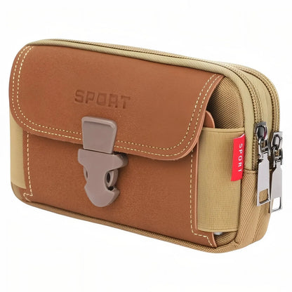 Pochette Ceinture Outdoor Compacte à Poches Zippées pour Randonnée et Voyage