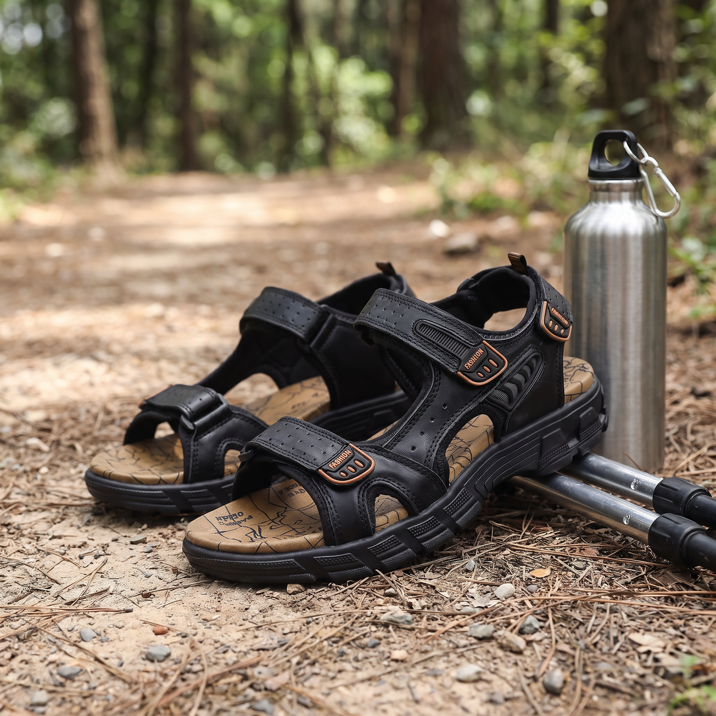 Men's Hiking Sandals with Adjustable Straps and Cushioned Sole