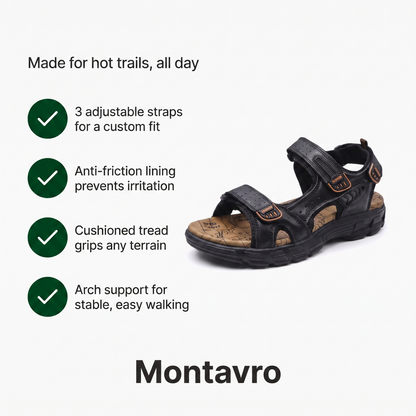 Men's Hiking Sandals with Adjustable Straps and Cushioned Sole