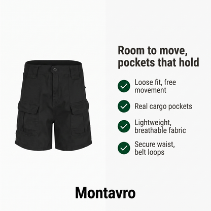 Women's Loose and Lightweight Cargo Shorts with Pockets for Walking, City and Travel