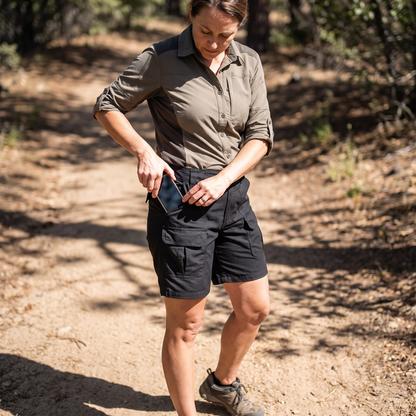 Women's Loose and Lightweight Cargo Shorts with Pockets for Walking, City and Travel