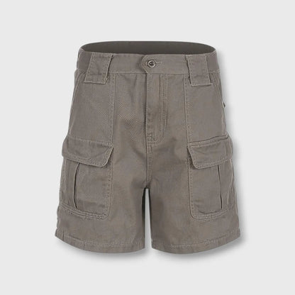 Short Cargo Femme Ample et Léger à Poches pour Marche, Ville et Voyage