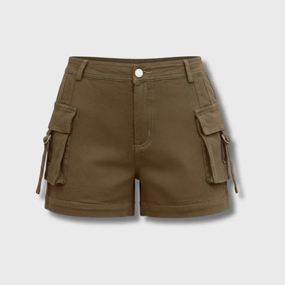Short Cargo de Randonnée Femme Léger avec Poches pour Marche et Plein Air