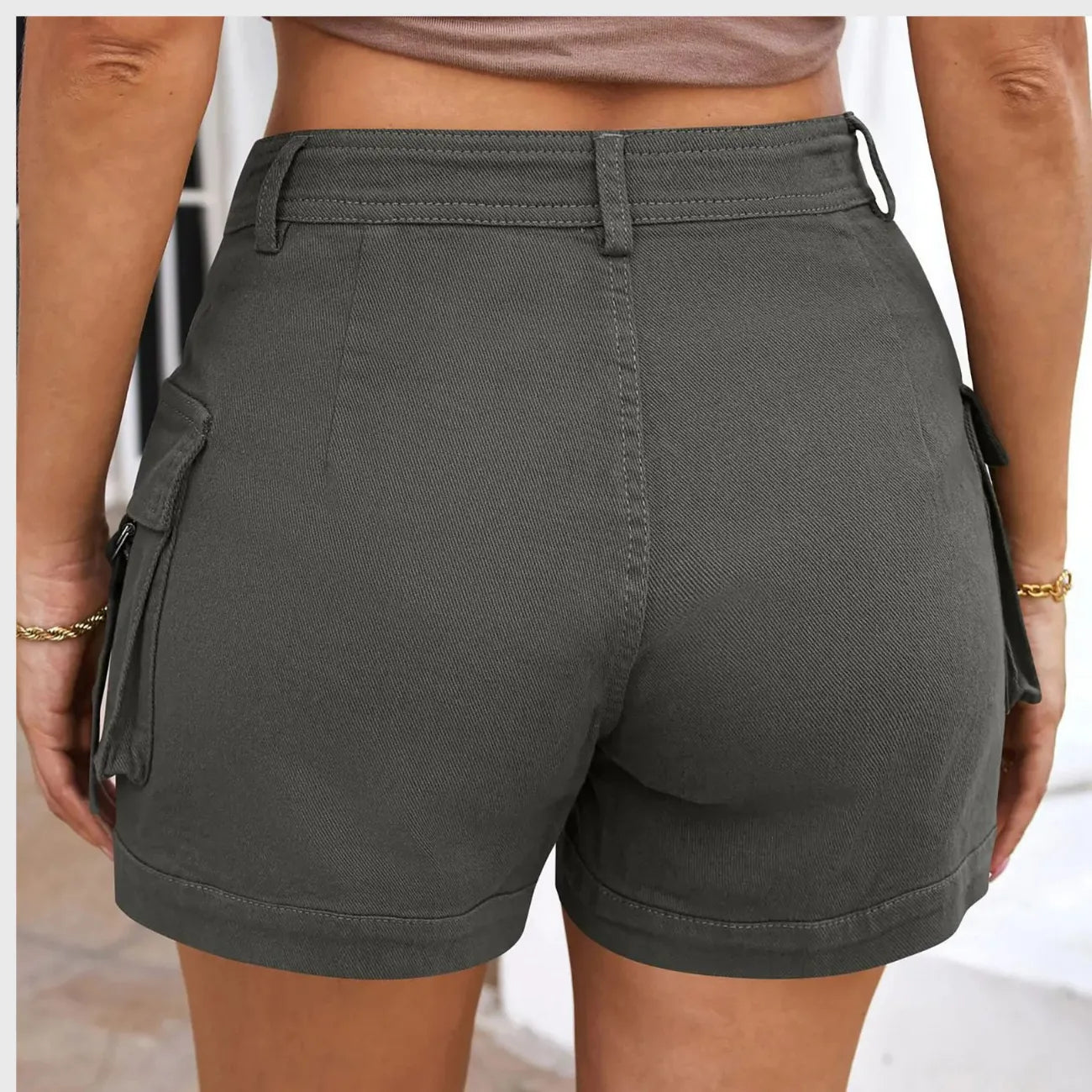 Short Cargo de Randonnée Femme Léger avec Poches pour Marche et Plein Air