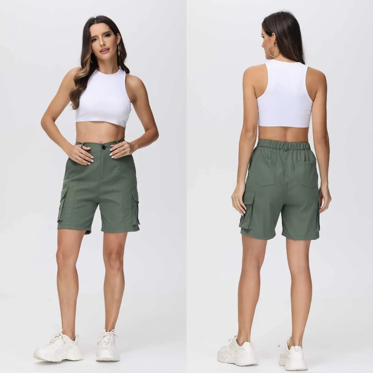 Short Cargo de Trekking Femme Léger et Respirant pour Randonnée et Plein Air