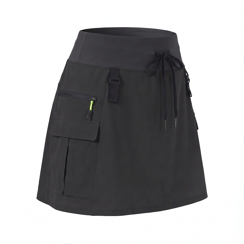 Women's High-Waisted Cargo Skort with Built-in Shorts for Hiking and Golf