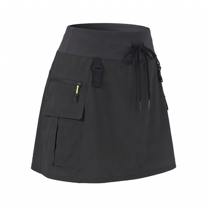 Women's High-Waisted Cargo Skort with Built-in Shorts for Hiking and Golf