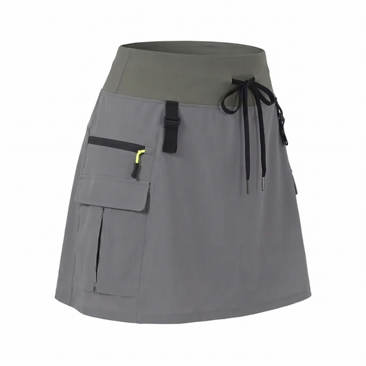 Women's High-Waisted Cargo Skort with Built-in Shorts for Hiking and Golf