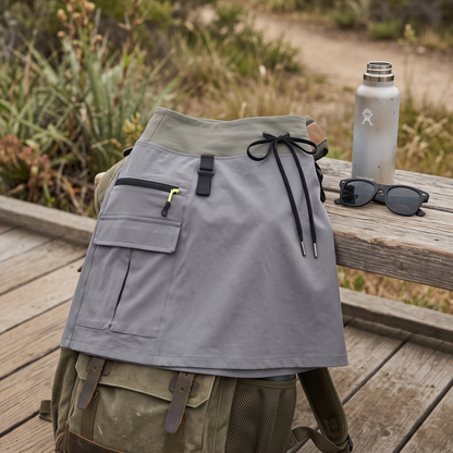 Women's High-Waisted Cargo Skort with Built-in Shorts for Hiking and Golf
