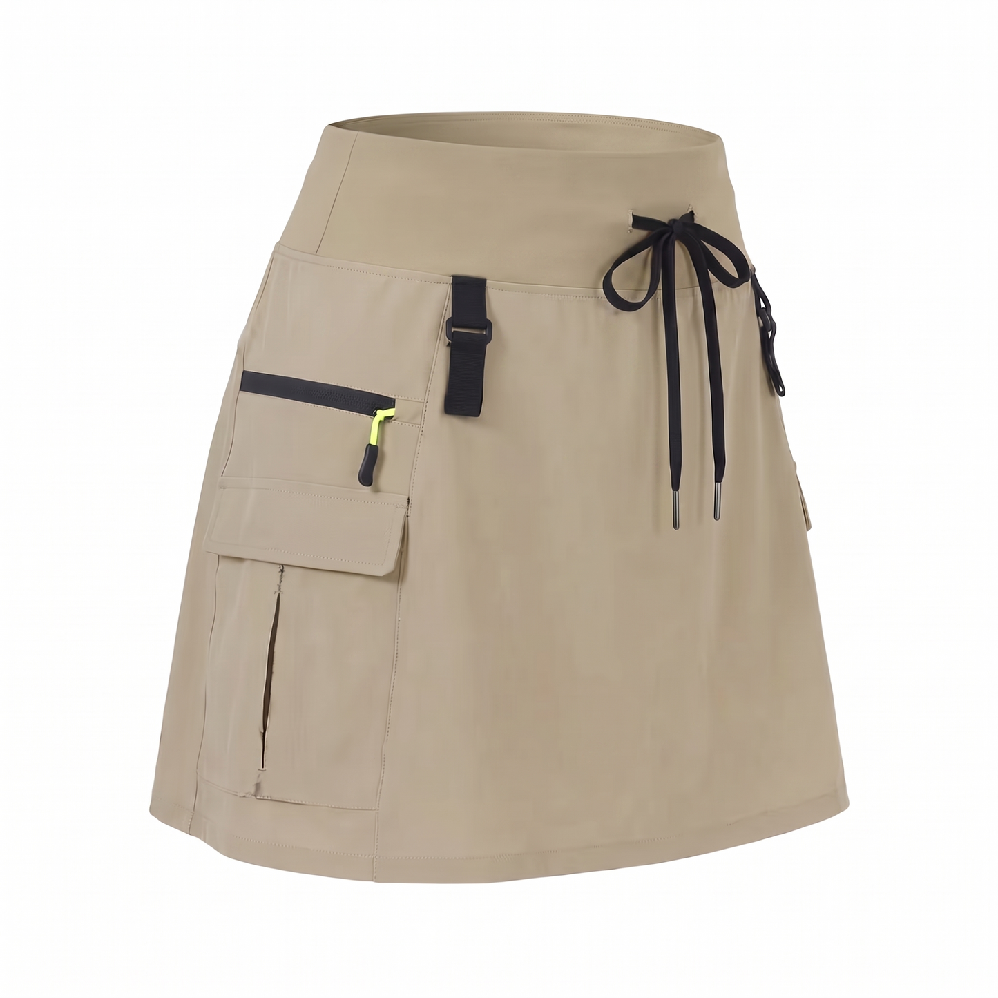 Women's High-Waisted Cargo Skort with Built-in Shorts for Hiking and Golf