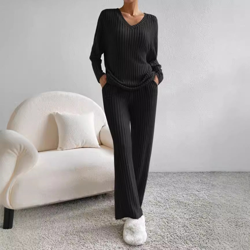 Sophie – Ensemble maille côtelée douce et élégante