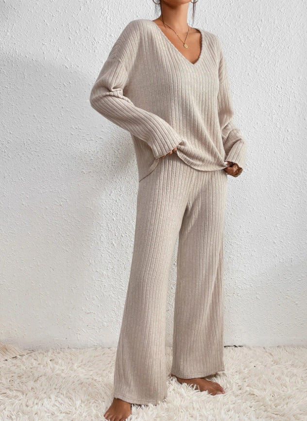 Sophie – Ensemble tricoté côtelé élégant et confortable