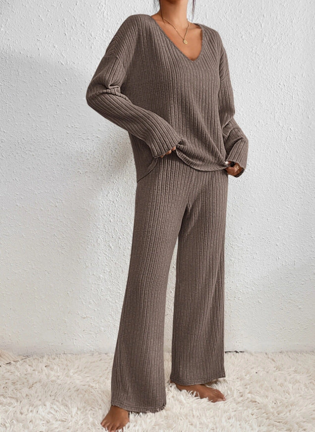 Sophie – Ensemble tricoté côtelé élégant et confortable