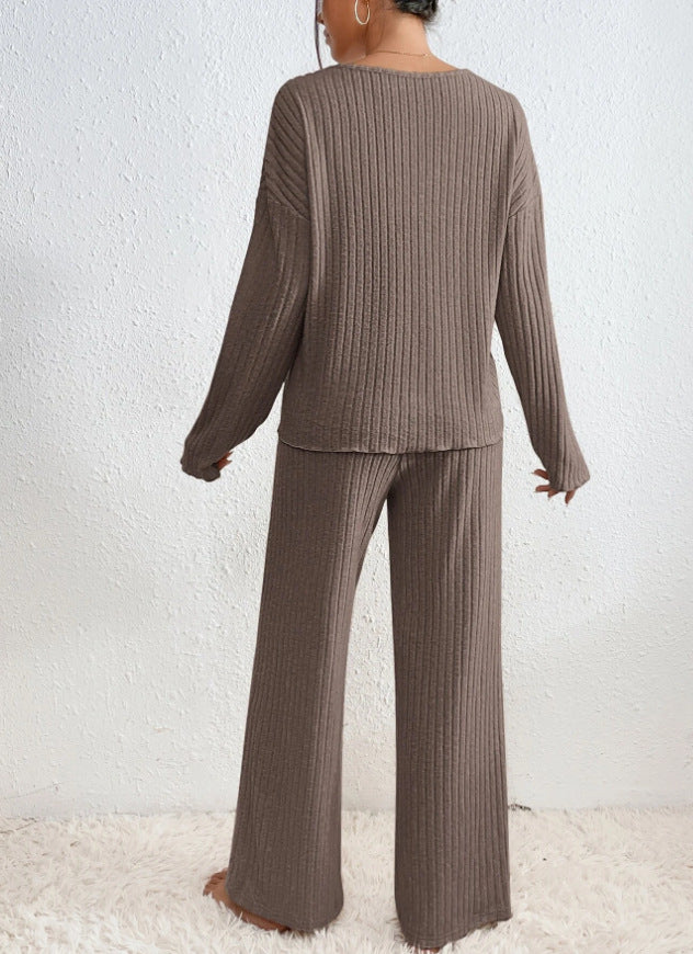 Sophie – Ensemble tricoté côtelé élégant et confortable
