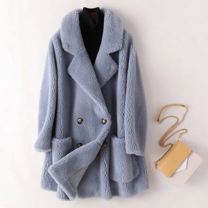 Sophie Manteau en Shearling Doux et Élégant