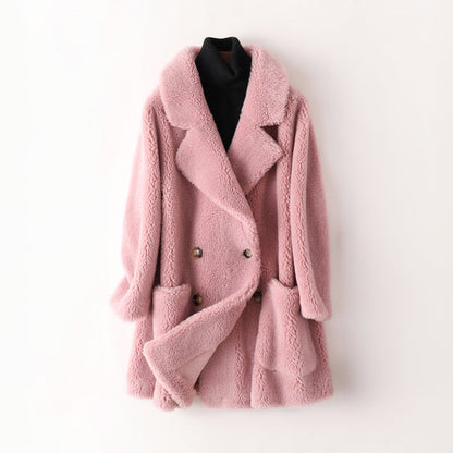 Sophie Manteau en Shearling Doux et Élégant
