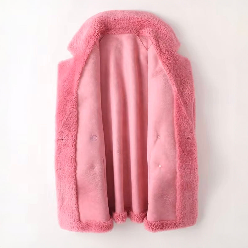 Sophie Manteau en Shearling Doux et Élégant