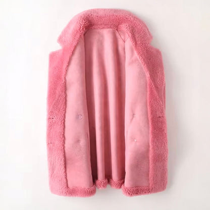 Sophie Manteau en Shearling Doux et Élégant