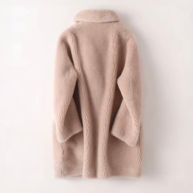 Sophie Manteau en Shearling Doux et Élégant
