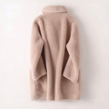 Sophie Manteau en Shearling Doux et Élégant