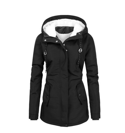 Sophie – Manteau long imperméable et doublé, élégant et chaud