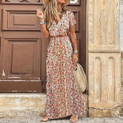 Sophie Robe Longue Bohème Élégante en Tissu Léger