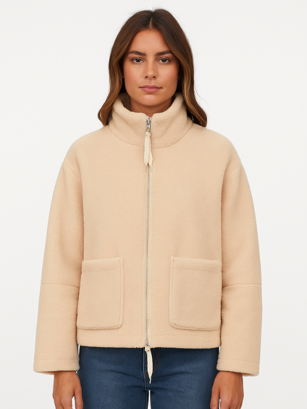 Sophie – Soft sherpa fleece jacket elegant and comfortable