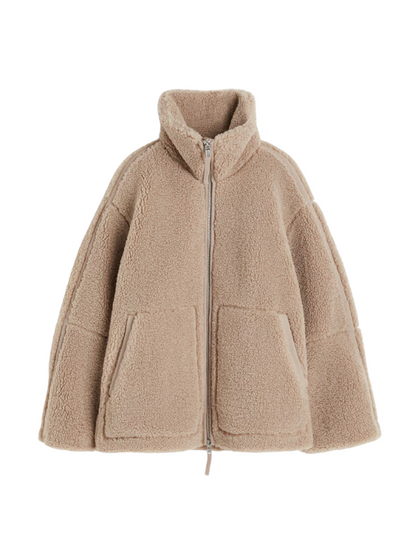 Sophie – Soft sherpa fleece jacket elegant and comfortable