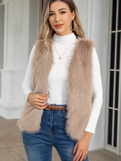 Sophie gilet chic en fausse fourrure