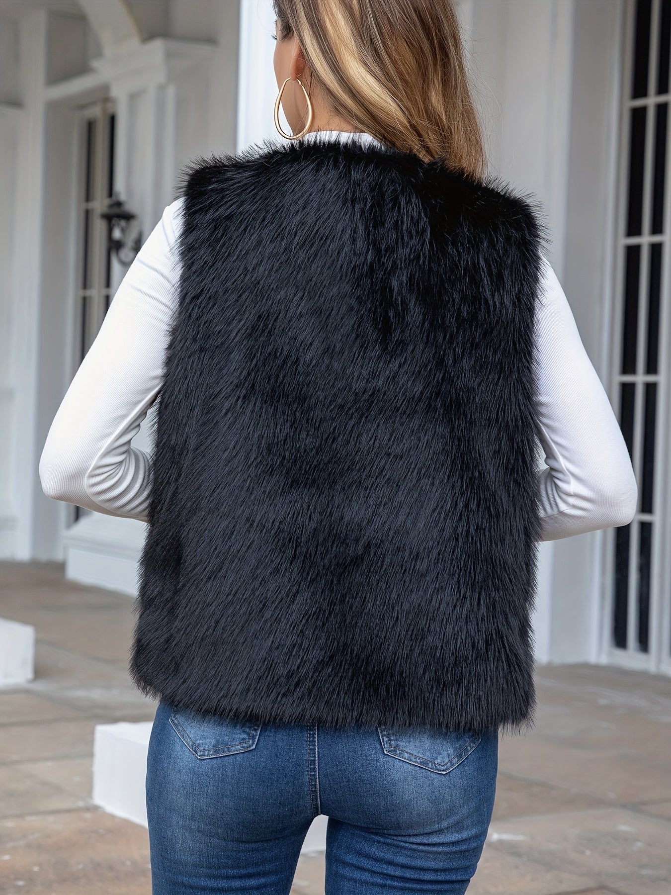 Sophie gilet chic en fausse fourrure